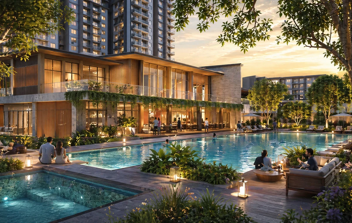 Club House, Pool & Kids Play Area At TVS Emerald Altura